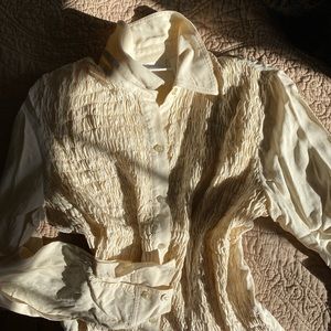 LIZ CLAIBORNE- scrunched collared shirt / vintage